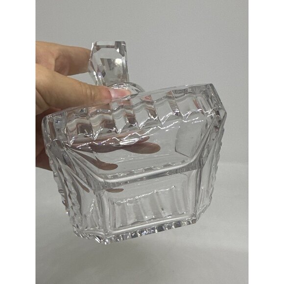 VTG Pressed Glass Bottle Decanter 5.5" Deco Crystal Look Vanity Bottle EMPTY - Picture 4 of 5